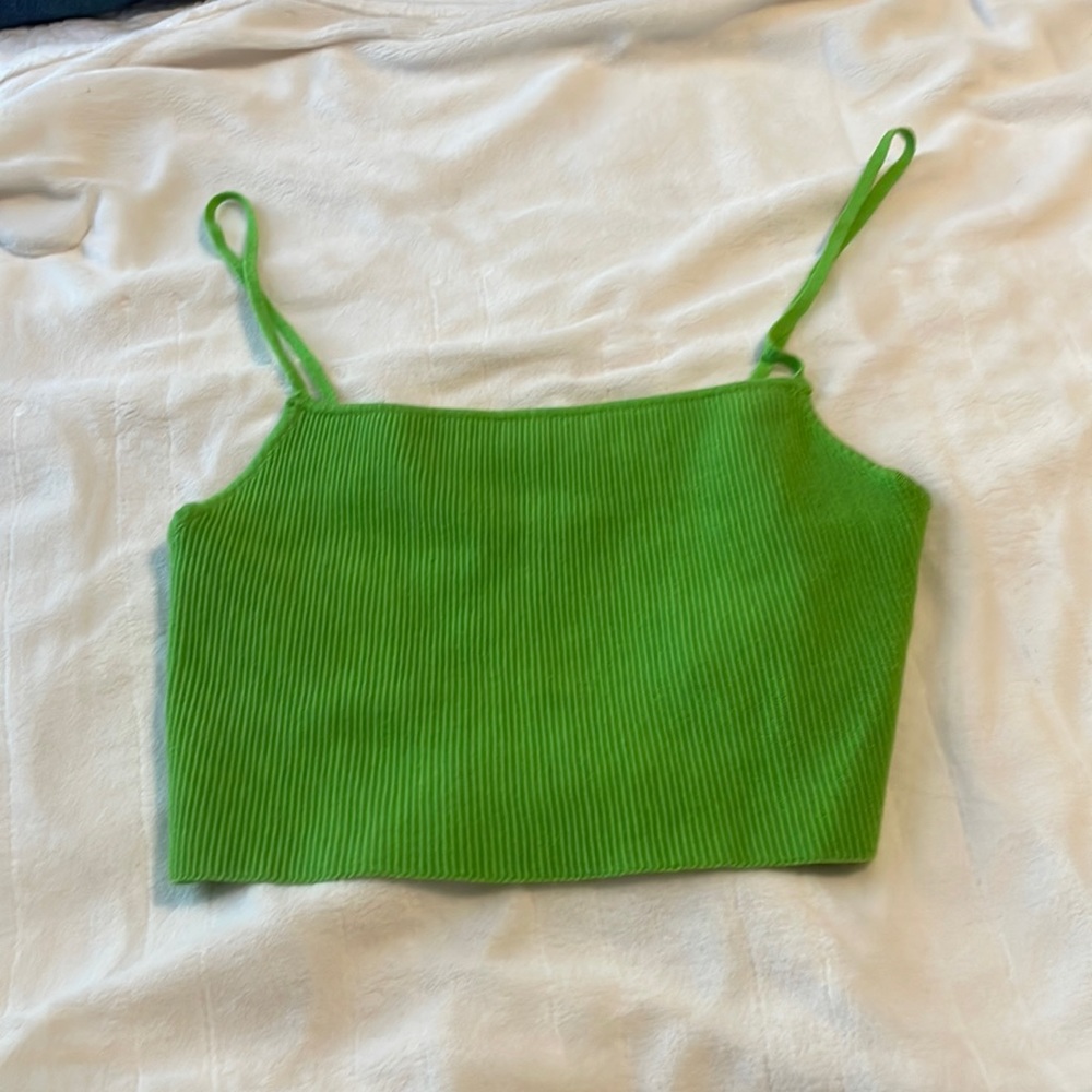 Kendall & Kylie Backless neon green top
